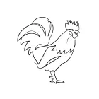 One-Line Rooster Drawing Tutorial: Practice Farm Bird Art with Simple Lines
