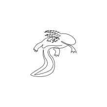 One-Line Beauty Axolotl Drawing to Practice Shape Balance and Unusual Animal Forms