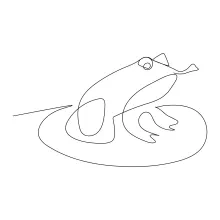 One-Line Drawing of a Frog to Explore Posture and Movement