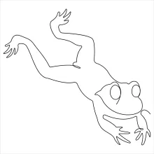 Simple One-Line Frog Drawing to Build Drawing Rhythm and Relaxation