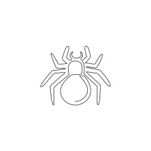 Dangerous spider single line art for nature drawing.