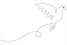 Cute Bird Drawing in One Line: Simple and Fun Art for Practicing Shapes
