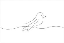 "One Line Cute Bird Sketch: A Simple Way to Illustrate Playful Animal Shapes"