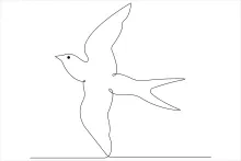"Minimalist Swallow Bird Drawing: A One Line Approach to Graceful Flight"