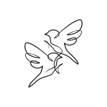 One-Line Bird Pair Drawing: Explore Connection and Balance with Simple Shapes
