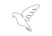 One Line Flying Dove Drawing: Peaceful Practice for Shape and Movement