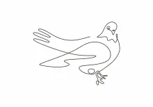 "Minimalist One Line Pigeon Drawing: An Accessible Approach for Urban Wildlife Art"
