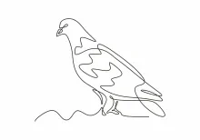 "Minimalist One Line Dove Drawing: A Symbolic Approach to Peace and Simplicity"