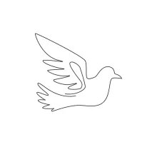 Simple One Line Drawing of a Flying Dove: Practice Light Shapes and Calm Motion