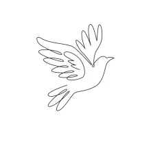 One Line Flying Pigeon-Dove Drawing: Learn Gentle Bird Motion with Simple Shapes