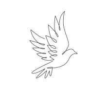 Cute Flying Dove in One Line: Easy Drawing for Calm and Peaceful Practice