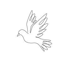 "One Line Dove Drawing: A Minimalist Symbol of Peace in Motion"