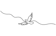 "Minimalist Flying Dove Sketch: A One Line Approach to Symbolic Bird Motion"