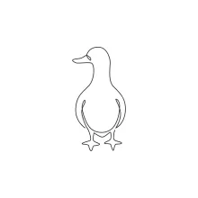 "One Line Duck Drawing: A Minimalist Approach to Playful and Familiar Waterfowl"