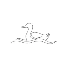 "Minimalist One Line Duck Drawing: A Simple and Friendly Waterfowl Study"