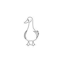 "One Line Duck Drawing: A Minimalist and Playful Illustration of a Familiar Bird"