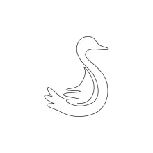 "One Line Duck Drawing: A Minimalist and Playful Illustration of a Cheerful Waterbird"