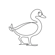 One Line Duck Drawing for Kids to Practice Shape, Balance, and Animal Art Fundamentals