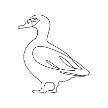 "Minimalist Duck Art: A One Line Drawing Style for Simplified Shapes"