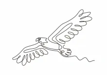 "One Line Drawing of an Eagle or Hawk: A Minimalist Approach to Strength"