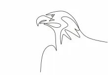 "One Line Eagle or Falcon Head Drawing: A Simple Way to Depict Focus and Power"
