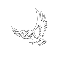 "One Line Eagle or Falcon Drawing: A Minimalist Study of Strength and Precision"
