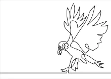 One-Line Drawing of a Standing Eagle to Explore Bold Shapes in Simple Form