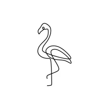 Simple One Line Flamingo Drawing: Explore Bird Shapes Through Minimal Lines