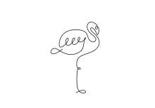 Simple One Line Flamingo Art: A Fun Way to Practice Drawing Tall Birds