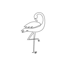 Flamingo Bird One Line Drawing: Easy Practice for Graceful Animal Forms