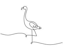 One-Line Flamingo Art for Beginners: Practice Curves and Standing Balance with Ease