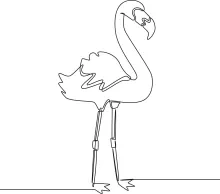 One-Line Flamingo Bird Sketch: Master Curved Necks and Legs in One Simple Form