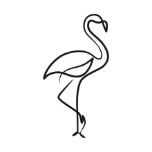 One-Line Flamingo Practice Drawing: Develop Shape Recognition with Curved Bird Forms