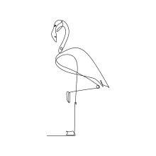 Minimalist One-Line Flamingo Drawing: Explore Balance and Simplicity in Art