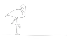 "Minimalist One-Line Flamingo Drawing: Capturing Grace and Colorful Beauty in Simple Art"