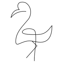 Simple Flamingo Drawing with One Line to Improve Hand Control and Observation