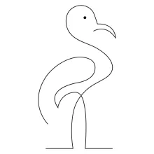 One-Line Flamingo Drawing for Exploring Proportions and Basic Animal Shapes