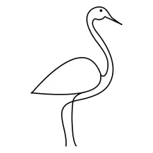 "Minimalist One-Line Heron Drawing: Capturing the Poise of a Waterbird"