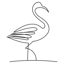 "Minimalist One-Line Flamingo Drawing: Capturing Poise and Vibrancy in Simple Form"