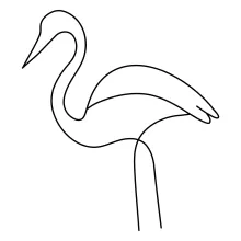 "One-Line Heron Drawing: A Minimalist Study of Poise and Elegance"