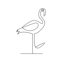 "Minimalist One Line Flamingo Drawing: Capturing the Vibrant Beauty of a Tropical Bird"