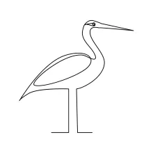 "One Line Standing Heron Drawing: A Minimalist Approach to Capturing Poise and Strength"
