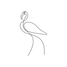 "Minimalist One Line Flamingo Drawing: Capturing Grace and Balance in Simple Form"