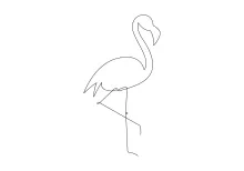Flamingo One Line Art for Beginners: Practice Animal Drawing with Simple Forms