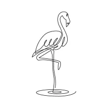 "One Line Abstract Flamingo Art: A Minimalist Study of Unique Bird Forms"