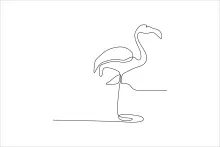 Minimal Flamingo Drawing in One Line: Learn Bird Shapes Through Clean Design
