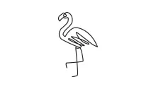 Flamingo One Line Drawing: Practice Simple Tall Bird Shapes for All Ages