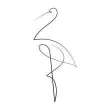 Elegant Heron One Line Drawing: Learn Tall Bird Form with Simple and Clear Art Style