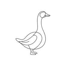 "Minimalist Goose Sketch: A One Line Study of Everyday Bird Forms"