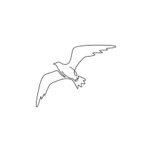 "One Line Seagull Drawing: A Minimalist Representation of Coastal Freedom"